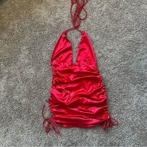 Better Be Red Satin Mini Dress
